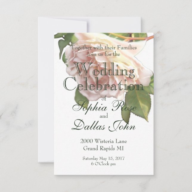 Invitación Dusty Ivory Rosa (Anverso)