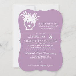 Invitación Dusty Lavender Purple Beach Destination Wedding