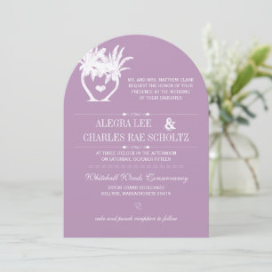 Invitación Dusty Lavender Purple Beach Destination Wedding