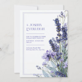 Invitación Dusty Lavender Teal Sketch Floral Frame Wedding