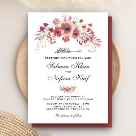 Invitación Dusty Marsala Boda islámico floral islámico