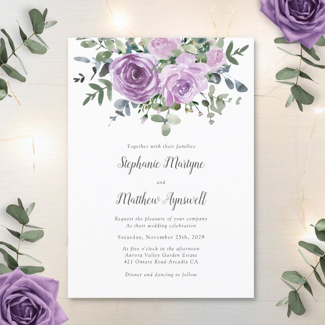 Invitación Dusty Mauve Eucalyptus Boda Botánico (Subido por el creador)