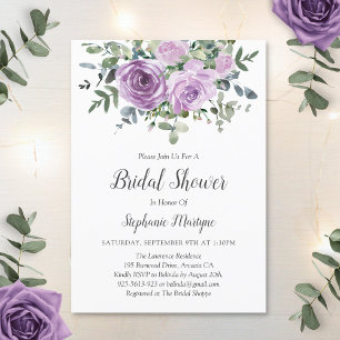 Invitación Dusty Mauve Eucalyptus Botanical Bridal Shower
