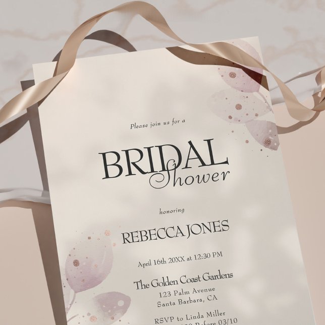 Invitación Dusty mutado Rubor Floral rosa ducha de novia (Subido por el creador)