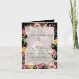 Invitación Dusty Pastel Burgundy/Pink Roses Black