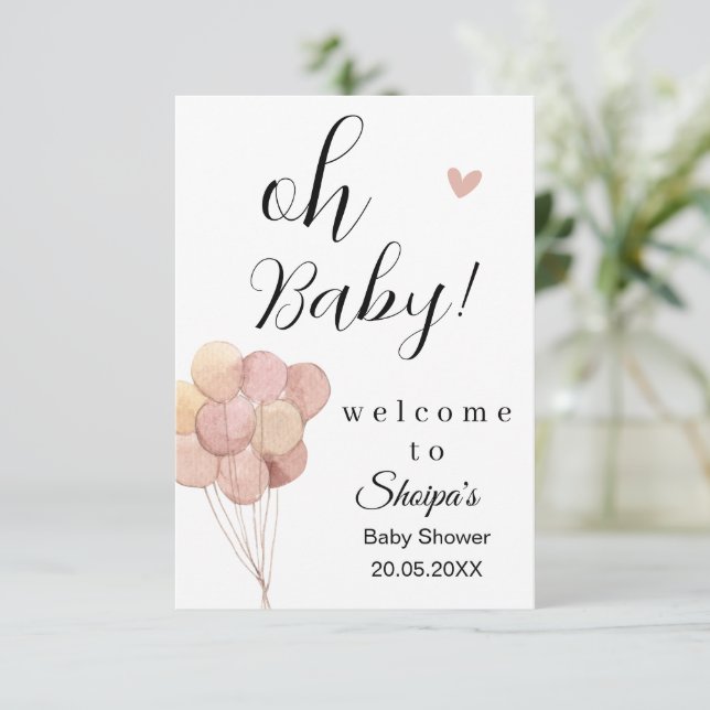 Invitación Dusty Pink Boho Baby Shower (Anverso de pie)
