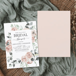 Invitación Dusty Pink Bridal Shower Floral Greeneration