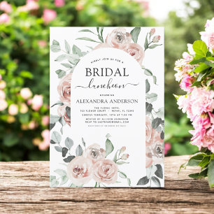 Invitación Dusty Pink Bridal Shower Luncheon Greeneration Inv