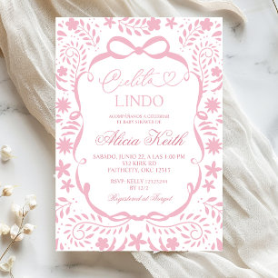 Invitación Dusty Pink Fiesta de Bebé Mexicana Cielito Lindo 