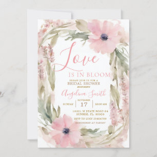 Invitación DUSTY PINK Flor salvaje Ducha de novia