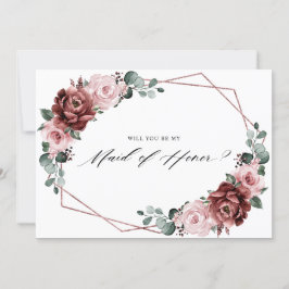 Invitación Dusty Pink Mauve Rosa ¿Serás mi empleada de honor?