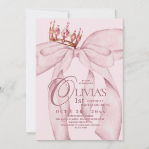 Invitación Dusty Pink Moderno Arco de Cumpleaños Tendy 1er Cu