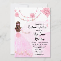 Dusty Pink Pearls Flora Chica Quinceanera Cumpleañ
