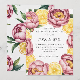 Invitación Dusty Pink Peonies y la celebración del Boda del l