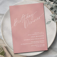 Dusty Pink Rubor | Moderna y elegante cena de cump