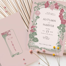 Invitación Dusty Pink Sage Elegance Boda botánico