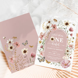 Invitación Dusty Pink Wildflower Miss Maravilloso Primer Cump