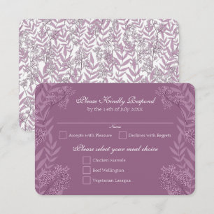 Invitación Dusty Plum Purple Boda Botánico
