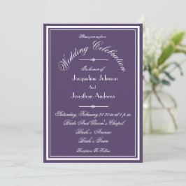 Invitación Dusty Purple All In One RSVP Boda de sitio web de 