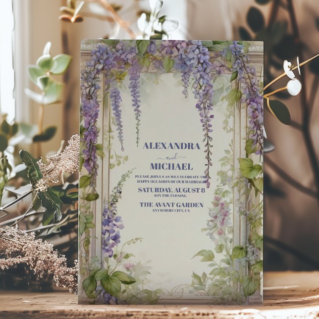 Invitación Dusty Purple Floral Elegante Boho Boda (Subido por el creador)