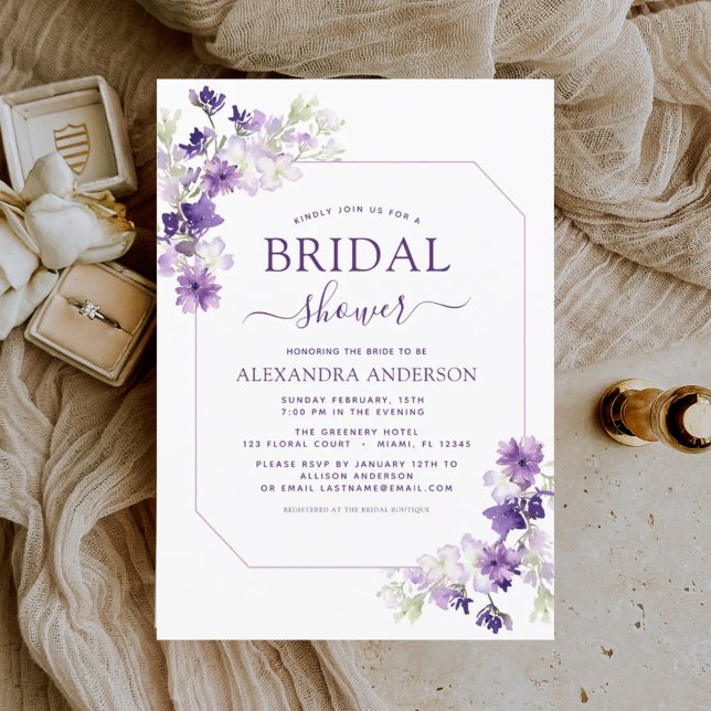 Invitación Dusty Purple Floral Greeneration Bridal Shower (Subido por el creador)