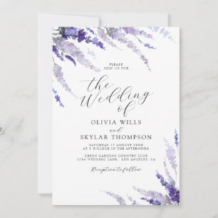 Invitación Dusty Purple Lavender Mauve Lilac Flower Boda