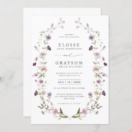 Invitación Dusty Purple Lavender Wildflower Garden Wedding