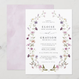 Invitación Dusty Purple Lavender Wildflower Garden Wedding