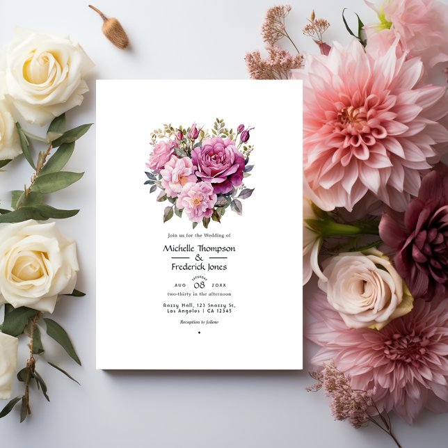 Invitación Dusty Rosa Boda Floral (Subido por el creador)