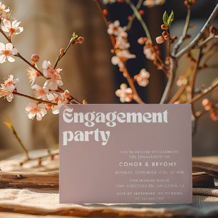 Invitación Dusty Rosa Engagement Party