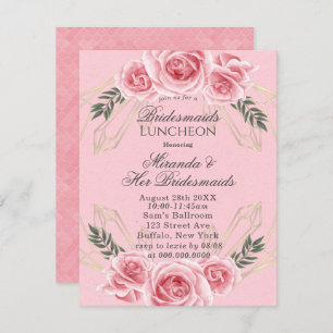 Invitación Dusty Rosa Floral Bridesmaids Luncheon Invita