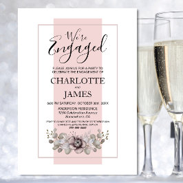 Invitación Dusty Rosa Floral Eucalyptus Engagement Party