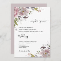 Dusty Rosa Mauve Rubor Boda Floral Rosa