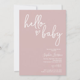 Invitación Dusty rosa Minimalista moderno Boho Baby Shower
