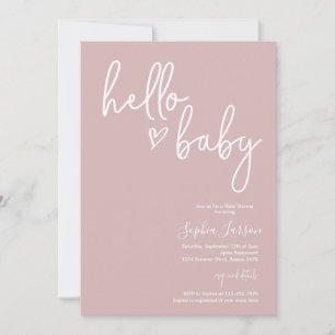 Invitación Dusty rosa Minimalista moderno Boho Baby Shower