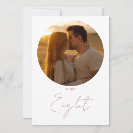 Invitación Dusty Rosa Moderno Script Número de tabla Minimali