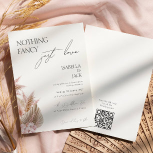 Invitación Dusty Rosa Pampas Grass Intimate Boda