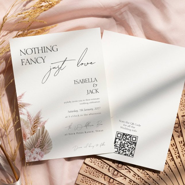 Invitación Dusty Rosa Pampas Grass Intimate Boda (Subido por el creador)