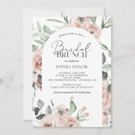 Invitación Dusty Rosa Rubor Eucalyptus Bridal Brunch