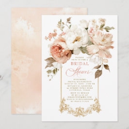 Invitación Dusty Rose Beige Earthy Botanical Bridal Shower