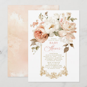 Invitación Dusty Rose Beige Terroso Jardín Botánico Baby Show