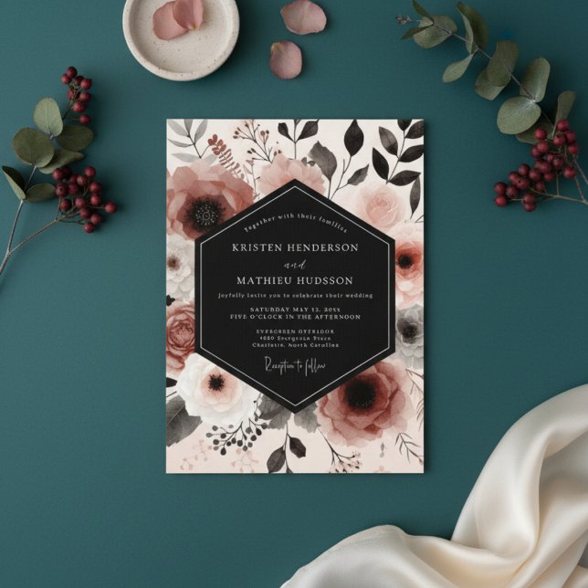Invitación Dusty Rose Botanical Whimsy Wedding (Subido por el creador)