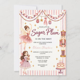 Invitación Dusty Rose de Azúcar Ciruela Desfile de Bebé del C