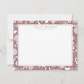 Invitación Dusty Rose Easter Egg Frame Note Card