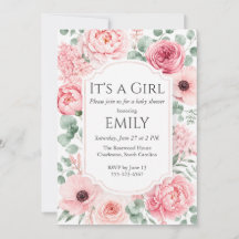 Dusty Rose Es una niña Baby Shower