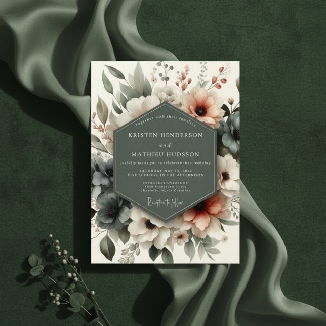 Invitación Dusty Rose Floral Romantic Wedding (Subido por el creador)