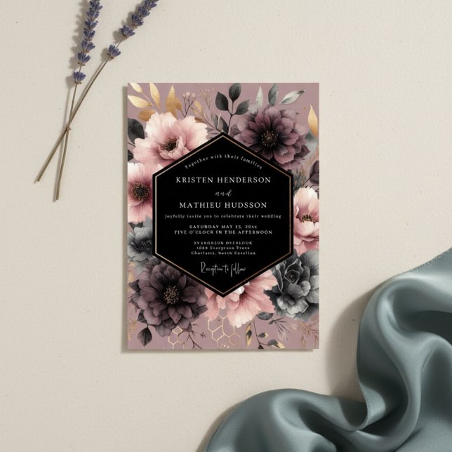 Invitación Dusty Rose Floral Wedding (Subido por el creador)
