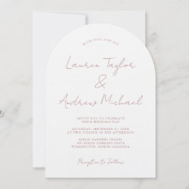 Invitación Dusty Rose Romantic Modern Arch Wedding