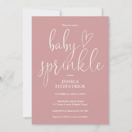 Invitación Dusty Rose Todo En Uno Código QR Baby Sprinkle Sho