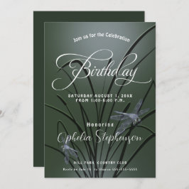 Invitación Dusty Sage Green Dragonfly Cumpleaños